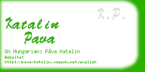 katalin pava business card
